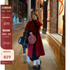 bingdaily红色双面羊绒，大衣女冬季韩系小个子，中长款绵羊毛呢外套