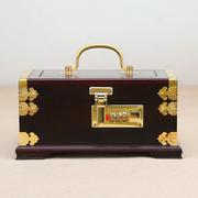 红木首饰盒珠宝手饰品收纳盒，实木收藏盒i木质，带镜化妆盒结婚礼物