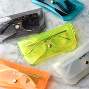 韩国plepic透明果冻墨镜，包糖果(包糖果)色防水防尘眼镜盒男女时尚眼镜包