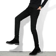 黑色牛仔裤男夏季薄款修身小脚铅笔休闲裤瘦腿弹力紧身男款长裤子