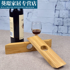 恒愎红酒支架摆件酒瓶支架摆件实木简约葡萄酒展示架酒托架子个性