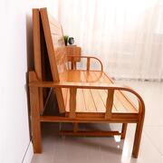 竹牀摺叠沙发牀两用双人家用简易牀办公室午休单人加固实木陪护牀