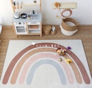 高档ins风韩国宝宝爬行垫儿童，玩具地毯法兰绒彩虹地垫游戏垫