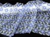 蓝色花朵织花大牌印花廓形透明欧根纱面料 连衣裙礼服童装布料