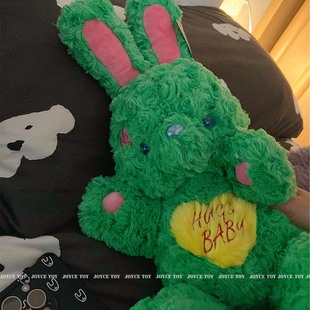 绿色兔子毛绒玩偶可爱玫红小兔公仔黑色娃娃情侣小熊生日礼物