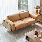 树先生北欧实木布艺，沙发日式诧寂风沙发小户型客厅简约磨砂布