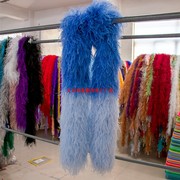 双色蓝色30层鸵鸟毛条服装配饰舞台走秀装饰鸵鸟羽毛围巾