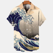 simpleshort-sleevedprintedlapelshirt简约短袖，印花翻领衬衫