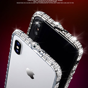 适用苹果13手机壳iphone14pro水晶，12pro钻石678plus金属xs边框14promax女款14plus带钻11闪钻壳