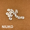 NIUKO 简约四眼树脂衬衫扣塑料纽扣衬衣钮扣白色红绿条纹服装辅料