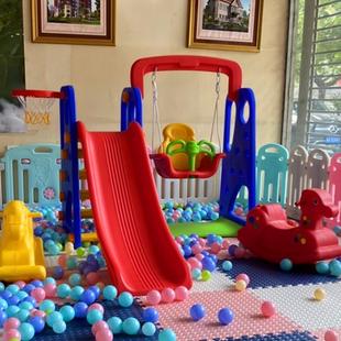 儿童滑梯室内多功能婴儿宝宝玩具家用塑料滑滑梯秋千海洋球组合
