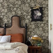 北欧美式轻奢壁纸手绘油画感茂密树叶客厅卧室沙发电视背景墙墙纸