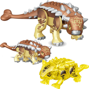 侏罗纪3水晶透明甲龙霸王龙神奇动物恐龙乐园6积木模型男孩子玩具