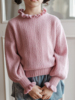 欧利娜利原创 UPW纯臻系列100%内蒙山羊绒 挑窿提花法式羊绒衫