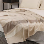 纯羊毛毯盖毯 卧室客厅沙发毯护膝毯空调被办公室保暖羊绒毯 轻奢