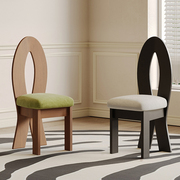 法式复古餐椅北欧设计师人鱼椅中古风靠背椅家用实木橡木梳妆椅子