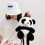 可爱熊猫少女双肩包宝宝(包宝宝，)卡通毛绒，玩具公仔小背包网红情人节礼物