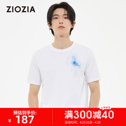 ZIOZIA九牧王旗下男装夏季休闲凉爽透气印花logo短袖T恤 ZTB22371