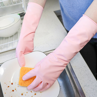 丁腈耐用型贴合家用厨房洗碗手套，女家务洗衣服刷碗橡胶皮防水清洁