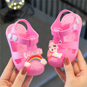 儿童包头防尿凉鞋夏季 婴儿软底0-3岁男童女童宝宝居家防滑学步鞋