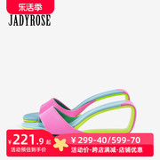 jadyrose2024露趾鱼嘴凉拖鞋，女夏外穿高跟糖果，色少女坡跟平底