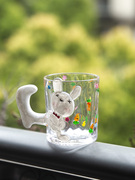 和风四季小清新可爱少女兔子杯，手绘立体浮雕卡通水杯仙女情侣杯子