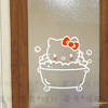 可爱卡通kitty凯蒂猫洗澡墙贴纸 卫生间防水瓷砖贴浴室玻璃门装饰