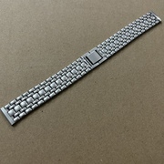不锈钢手表表带配件18mm钢，表带平口包片钢带表链带长约19.5cm