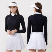 春秋季高尔夫女装长袖，裙子套装女士网球，弹力显瘦golf运动上衣裙子