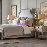 美式轻奢新古典布艺主卧双人床现代简约实木床法式别墅家具欧式床