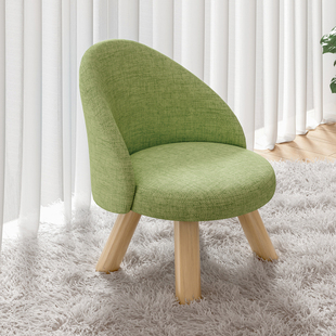 家用小凳子客厅小椅子，圆凳矮凳实木简约网红布艺，板凳木质创意靠背