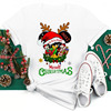 christmasmousetshirt卡通圣诞节米奇米妮老鼠，t恤亲子装上衣