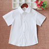 女童短袖衬衫纯棉风琴百褶边，上衣中大童表演出服，学生校服白色衬衣