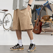 coolramon夏季直筒宽松男士滑板，少年工装五分短裤休闲裤