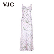 VJC/威杰思春夏女装吊带连体裤复古气质减龄时尚都市通勤