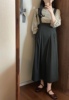 armoirelin大林/吊带连衣裙设计感深绿色高腰背带裙中长款韩版女