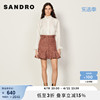 SANDRO Outlet秋季女装法式荷叶边点缀粉色短款半身裙SFPJU00601