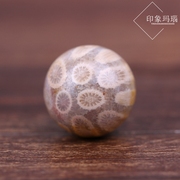 天然珊瑚玉菊花石散珠珠子，20.1mm串珠多宝锁骨文玩配珠