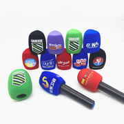 电视台新闻记者采访娱乐媒体台标，标识话筒套海绵罩logo