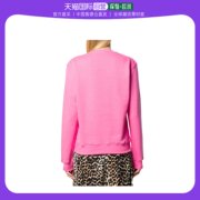 香港直邮msgm女士粉红色棉质logo标识，印花时尚长袖t恤卫衣2741