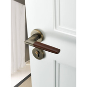 门锁室内新中式卧室房门锁家用分体锁木门锁青古铜，静音磁吸门把手
