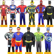 万圣节儿童演出服装肌肉蝙蝠侠蜘蛛侠绿巨人美国队长cos超人衣服