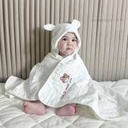 宝宝浴巾纯棉纱布吸水新生儿包被婴儿浴袍浴巾新生儿童超柔珊瑚绒
