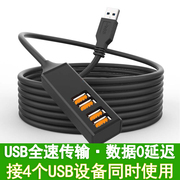 usb扩展器2.0集线器多口电脑车载一拖四拓展坞分线器3米5米10米