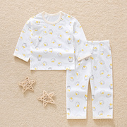 夏季婴儿长袖分体睡衣男女宝宝纯棉内衣套装薄款儿童全棉空调服