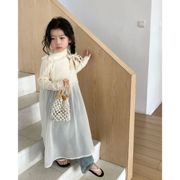 女童韩国童装2024女童罩衫叠穿洋气，可爱波点吊带连衣裙童裙