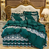 床上用品床裙四件套春夏蕾丝防滑床套单双人床罩被O套4件套1.5/1.