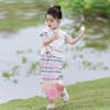 女童民族风服装连衣裙，夏款儿童少数民族，舞蹈表演服小女孩傣族服饰