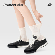 PRIMEET/派米白色袜子女春秋薄款中筒袜日系甜美堆堆袜夏季泡泡袜