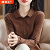 24春季纯棉衬衫女娃娃领纯色衬衣简约韩版职业正装设计感上衣